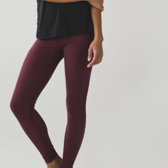 lululemon athletica Pants - Lululemon Wunder Under Wee Striped Heather Wine 10